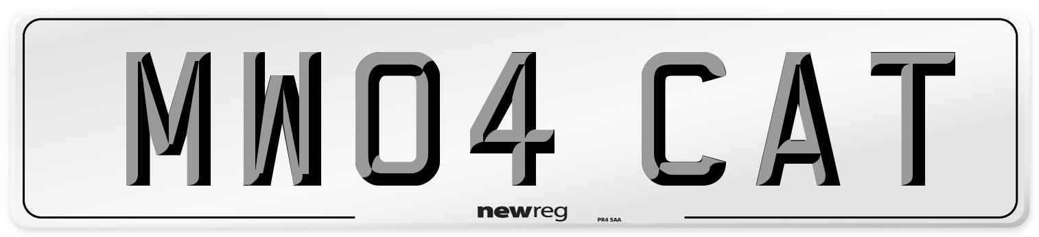 MW04 CAT Number Plate from New Reg